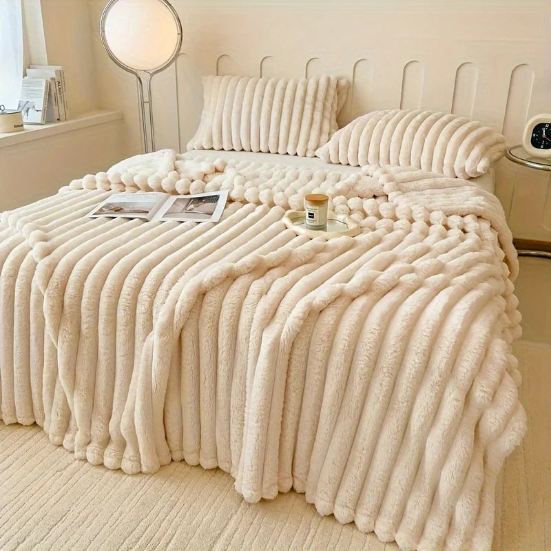 UrbanShelves™ Luxurious Faux Rabbit Fur Throw Blanket